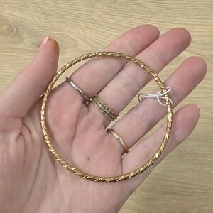 NWT Moricci Gold Color Sterling Silver Thin Feminine Classic Bangle Bracelet
